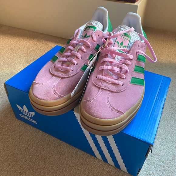 SOLD! Adidas Women's Gazelle Bold Platform Sneakers True Pink Green - Size 8.5 - Picture 8 of 13